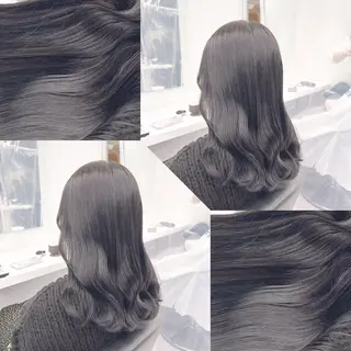 セミロング カラー ヘアアレンジ 韓国風ベージュ🤎 赤みなし🌿横浜🤎のヘアスタイル