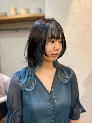 セミロング カラー 〽️magico/ ウルフDaiki〽️のヘアスタイル