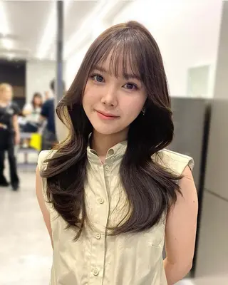 ロング カラー 京都レイヤーカット うえひのヘアスタイル