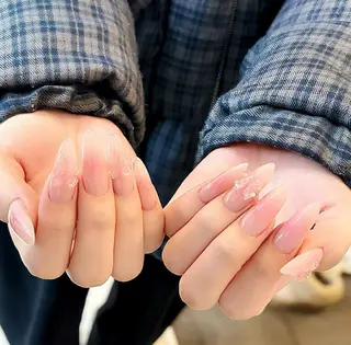 ロング 波 なみのネイルデザイン