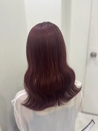 セミロング カラー ガーリー♡女の子っぽ ヘア♡ピンクカラー♡のヘアスタイル