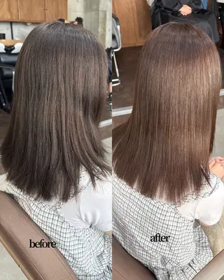 ミディアム 髪質改善／縮毛矯正 関根青葉のヘアスタイル