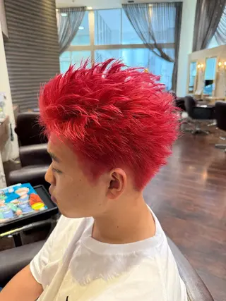 ショート カラー メンズ インナーカラー/ ストレート/奥野洸也のヘアスタイル