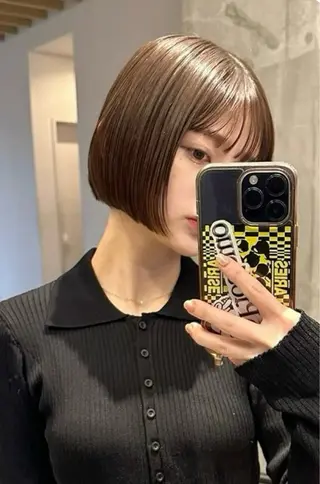 ショート youres hair恵比寿本店所属・縮毛矯正×レイヤー カット/飯田 輝のヘアスタイル