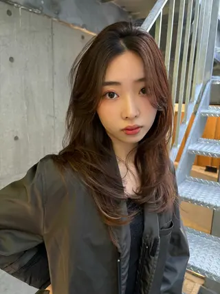 ロング カラー レイヤー/韓国ヘア/ 梅田/中崎町のヘアスタイル