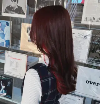 ロング カラー デザインカラー/中性 ウルフ/mitsuのヘアスタイル