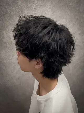 ミディアム パーマ メンズ メンズウルフ特化🐺 🔥長山耕大🔥のヘアスタイル