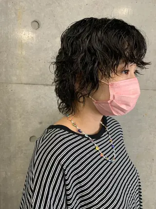 ショート パーマ ボブパーマコテ巻き風 パーマNo1深江秀平のヘアスタイル