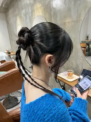 ロング カラー ヘアアレンジ Noele hair atelier(ノエルヘアアトリエ)所属・北上ゆい/個性派/ ナチュラルアレンジのヘアスタイル