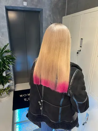 ロング カラー 👑垢抜け韓国ヘア ハッシュカット唯澄のヘアスタイル