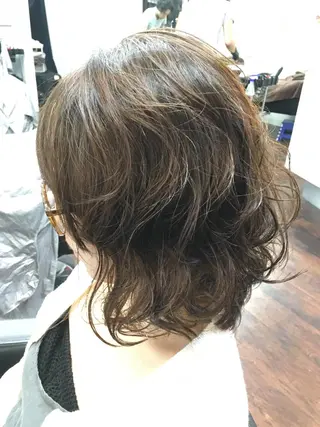 ミディアム パーマ 髪質改善☺︎縮毛矯正 ふじい まりんのヘアスタイル