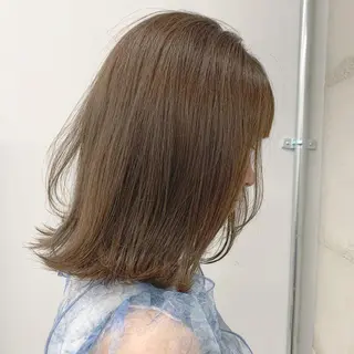 ミディアム カラー 透明感/オリーブ/ グレージュ/YUKAのヘアスタイル