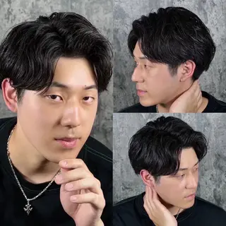 ミディアム メンズ オガサワラ ケイスケのヘアスタイル