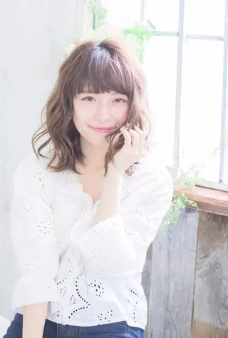 ミディアム カラー パーマ 山下 直人のヘアスタイル
