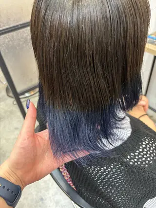 ミディアム カラー GATE.所属・梅田／ハイトーン ／アレンジ／りなのヘアスタイル