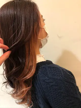 ロング カラー 韓国風レイヤーカット 松葉翔のヘアスタイル