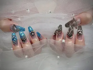 ネイル I-nailロング /ワンホン/キラキラのネイルデザイン