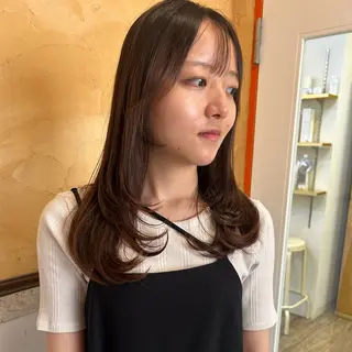 セミロング ブリーチなしベージュ /ヘアセット/ミユのヘアスタイル