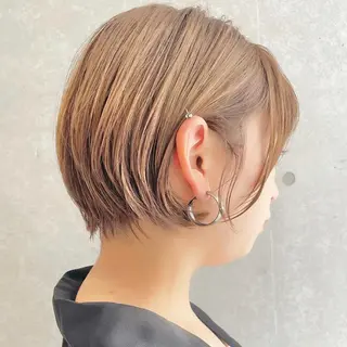 ショート ショート/ボブ/ 白髪ぼかし/しんやのヘアスタイル