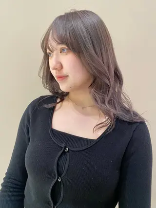 セミロング カラー ベージュ/アレンジ /横浜/杉本千夏のヘアスタイル