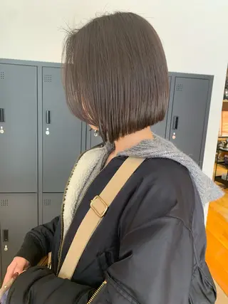 ショート カラー ボブパーマ 艶カラー/横山大樹のヘアスタイル