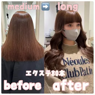 ロング カラー MOE🐈‍⬛🎀 エクステ/ワンホンのヘアスタイル