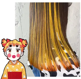 セミロング カラー GARU-ガル-所属・TSUNO🦖 派手髪/オタク美容師のヘアスタイル