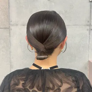 ミディアム ヘアアレンジ カコ/レイヤーカット ヘアアレンジのヘアスタイル