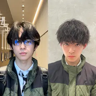 ショート カラー パーマ メンズ SALON VILLAGE 渋谷店所属・カンタ【渋谷で イメチェンさせる人】のヘアスタイル