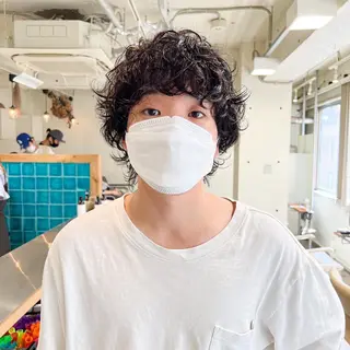 ショート カラー パーマ スパイキーショート/ メンズヘア/hugeのヘアスタイル