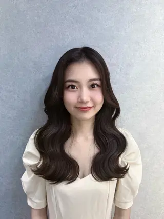 セミロング パーマ 韓国ヘア/韓国風 パーマ/kazueのヘアスタイル