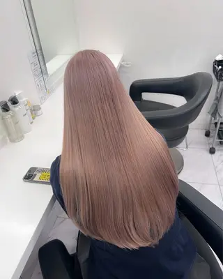 ロング カラー ヘアアレンジ メンズ キッズ ブリーチなしカラー/ ブラウン/レイヤーのヘアスタイル