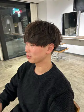 ショート メンズ become men's hair 名駅店所属・名駅/フェザーパーマ 韓国ヘア/森岡のヘアスタイル