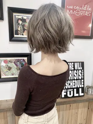 ショート カラー パーマ ヘアアレンジ メンズ キッズ ネイル マツエク・マツパ hair design NORM所属・吉田裕太/ハイライト ダブルカラーのヘアスタイル