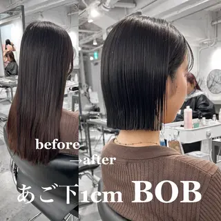 ショート カラー 切りっぱなしBOB 職人💜Anzuのヘアスタイル