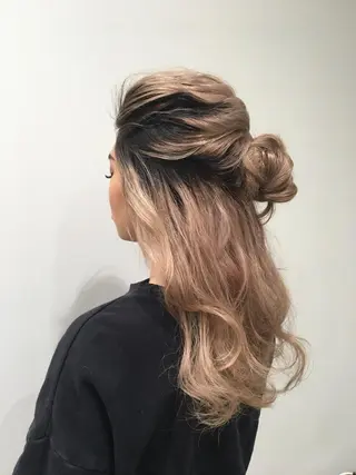 ロング カラー ヘアアレンジ たなか ちあきのヘアスタイル