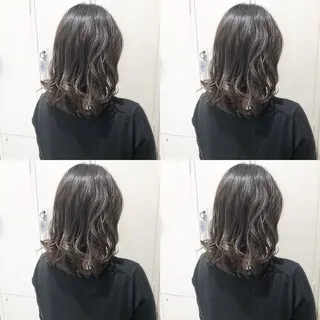 ミディアム カラー ショート/ボブ/ 白髪ぼかし/しんやのヘアスタイル