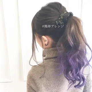 ロング カラー ヘアアレンジ ◆感動口コミ/最小顔 理論カット◆森口 峻のヘアスタイル