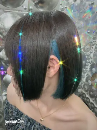 ショート カラー ヘアアレンジ haco+所属・🌈派手髪エクステ ブレイズ🌈ひろとのヘアスタイル