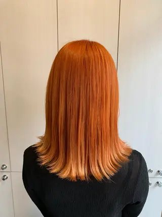 セミロング カラー あべ ゆうかのヘアスタイル