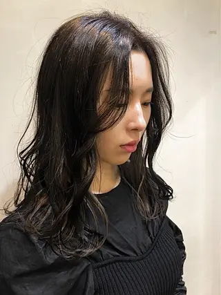 ミディアム カラー パーマ ナガミネアリサ/ 学芸大学/海外ヘアのヘアスタイル