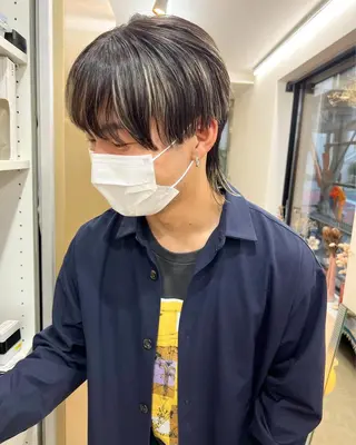 ミディアム カラー パーマ ヘアアレンジ メンズ 【池袋/スパイキー ショート】ⓝⓘⓜⓤのヘアスタイル