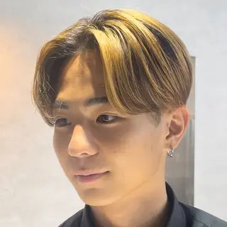 ショート カラー パーマ メンズ センターパート マスターかずまのヘアスタイル