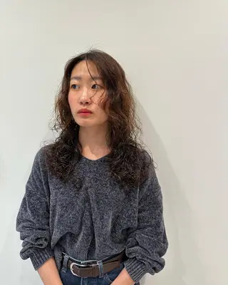 セミロング パーマ パーマ/ハイトーン スパイキー/神田正紀のヘアスタイル