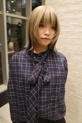 ミディアム カラー SALOWIN所属・ブリーチ✨ ボブ🪢レイヤーのヘアスタイル