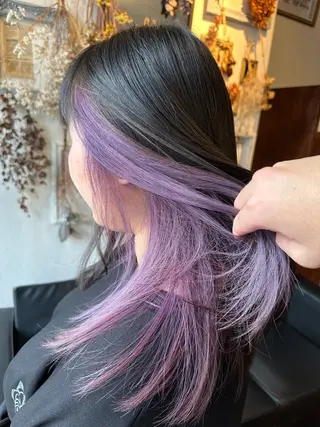セミロング カラー インナーカラー指名 No.1菊池柊真のヘアスタイル