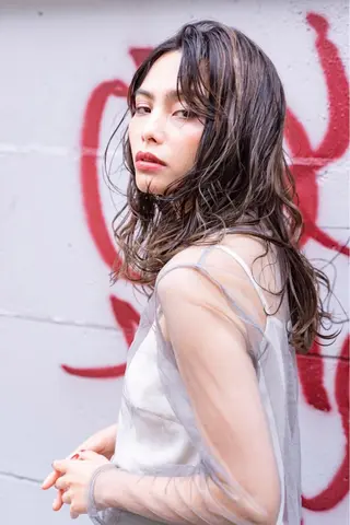 セミロング カラー 💘透明感カラー💘 沖本 将宏のヘアスタイル