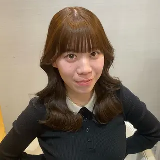 セミロング ハイトーン/レイヤー カット/TAKEのヘアスタイル