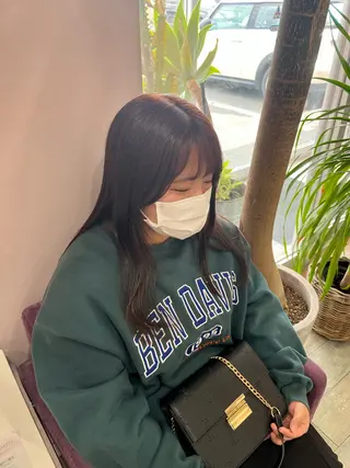 ロング カラー 顔まわり/オフィス カラー/青栁優🔆のヘアスタイル