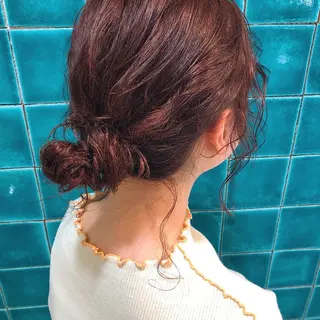 ミディアム カラー パーマ美容師 hanaのヘアスタイル